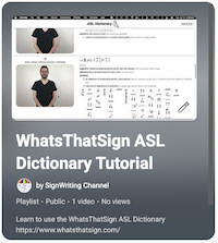 Playlist ASL Dictionary Tutorial on YouTube